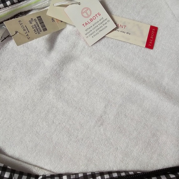 T by Talbots Vest Womens 3X Black White Gingham Full‎ Zip Layering Outdoor - Picture 10 of 11